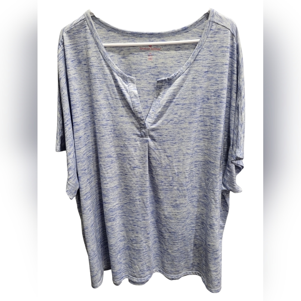 Woman Within Short-Sleeve V-Neck Tee